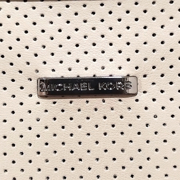 🔥NEW🔥~ Michael Kors - Perforated Faux Leather Moto Jacket -Size L-Color(Bone) - Picture 7 of 8